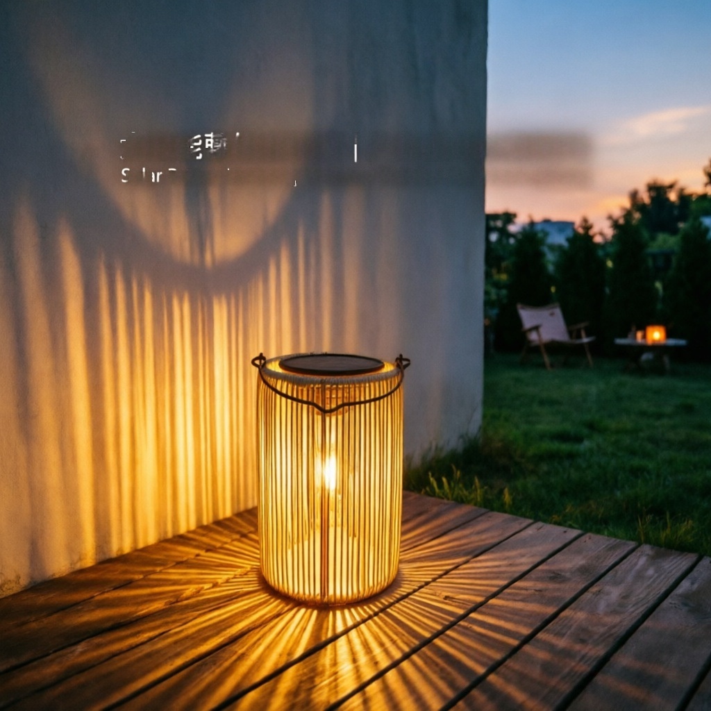 Solar-Powered Woven Rattan Outdoor Ambient Light