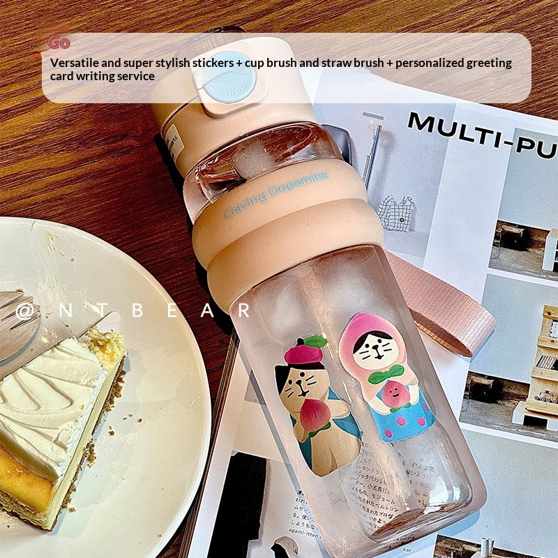 Large-capacity Sports Straw Water Bottle — foto 3