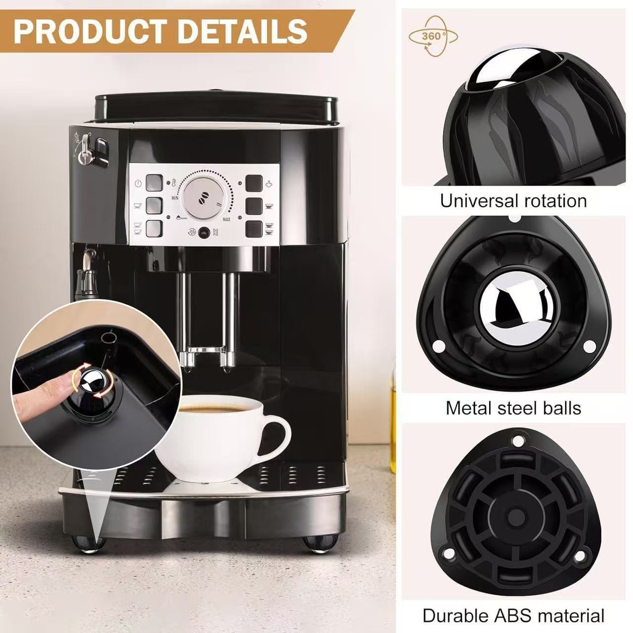 Non-perforated Universal Wheel Ball-bearing Caster With High Load Capacity