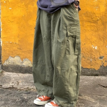 Japanese Retro Drawstring Work Pants For Casual And Versatile Men And Women