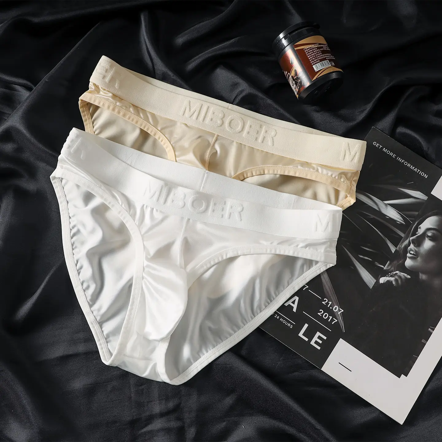 Light-luxury Mens Ice-silk Satin Sexy Shorts