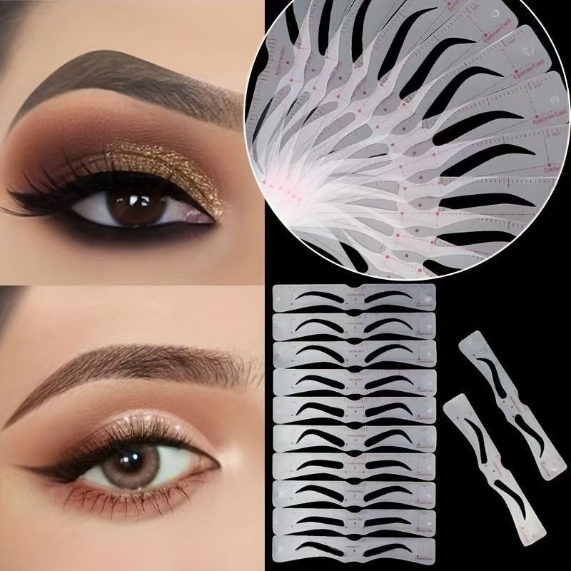 12-piece Headband Eyebrow Sticker Set, Lazy-Person Kit