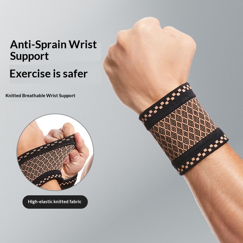 Sweat-absorbing Copper-fiber Nylon Knitted Compression Wrist Support 4