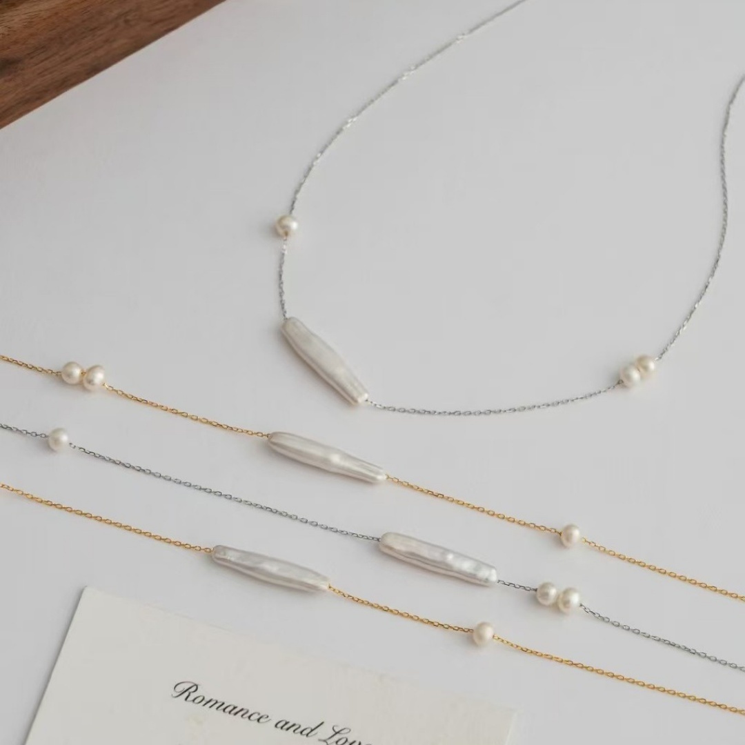 Titanium Steel Non Fading Necklace, Freshwater Pearl, Light Luxury, High-end Feel 5