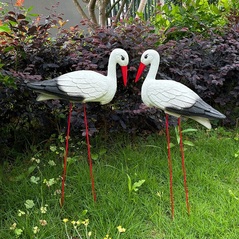 Simulation Plastic White Crane Outdoor Garden Landscape Decoration Piece