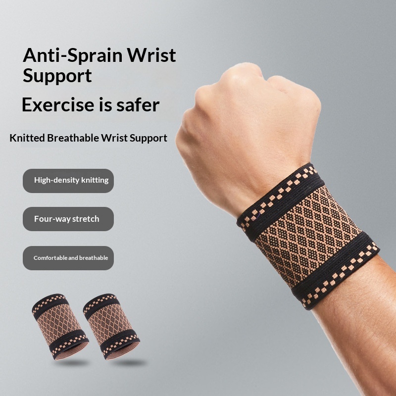 Sweat-absorbing Copper-fiber Nylon Knitted Compression Wrist Support 3