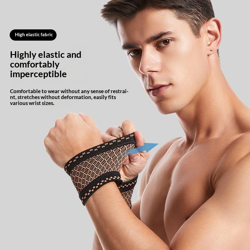 Sweat-absorbing Copper-fiber Nylon Knitted Compression Wrist Support 5
