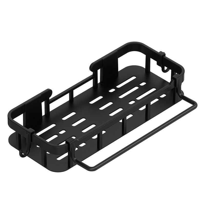 No-drill Bathroom Shelf Plastic Black 6
