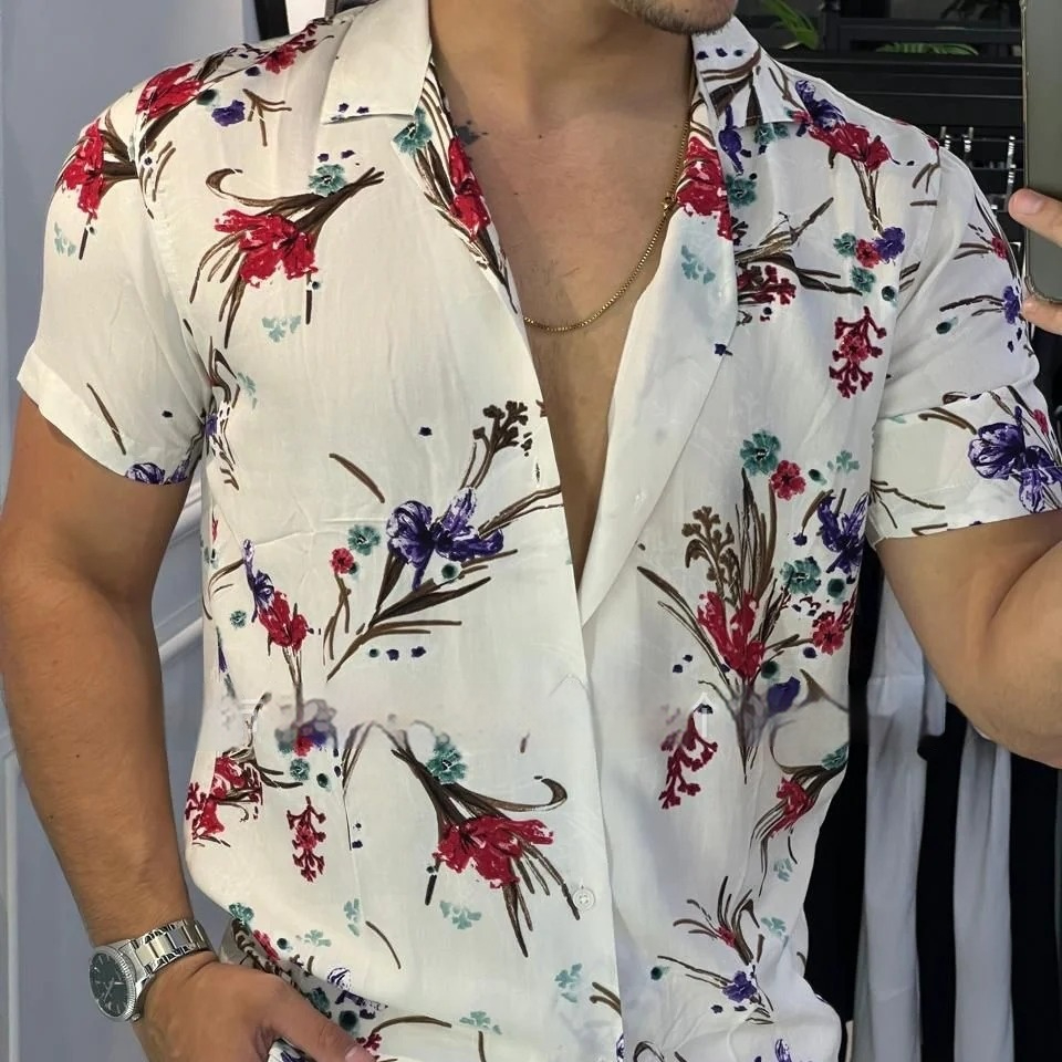 Hawaiian-style Printed Short-sleeve Shirt 2