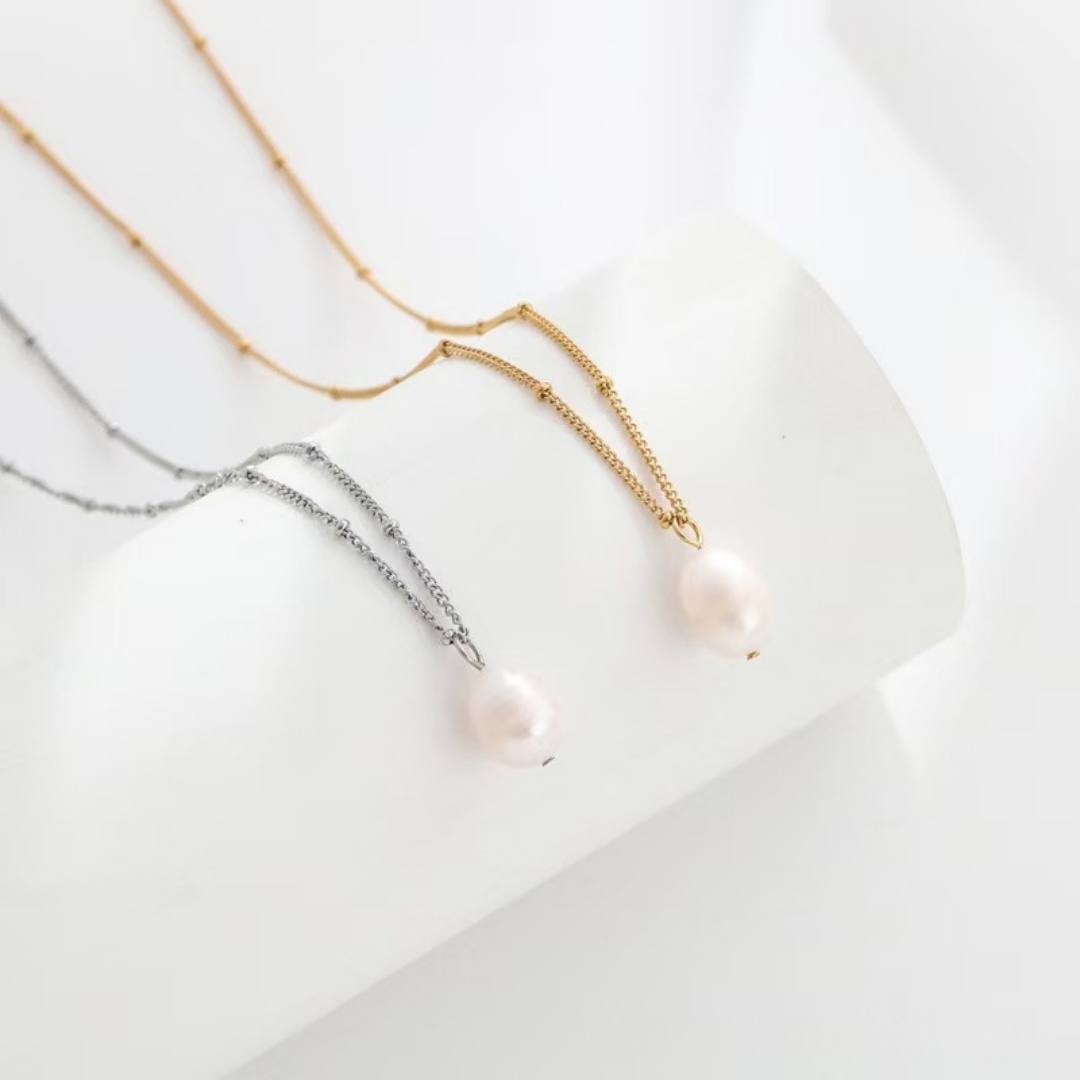 Titanium Steel Non Fading Necklace, Freshwater Pearl, Light Luxury, High-end Feel 3