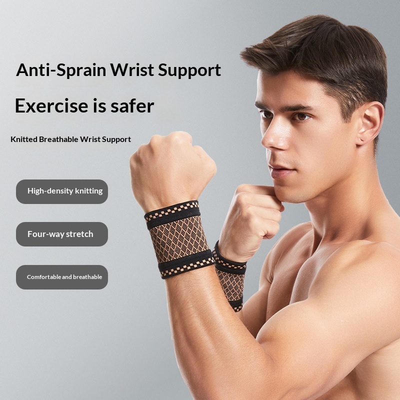 Sweat-absorbing Copper-fiber Nylon Knitted Compression Wrist Support
