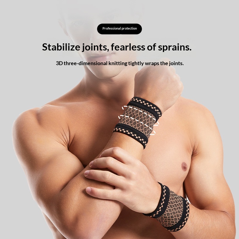 Sweat-absorbing Copper-fiber Nylon Knitted Compression Wrist Support 6