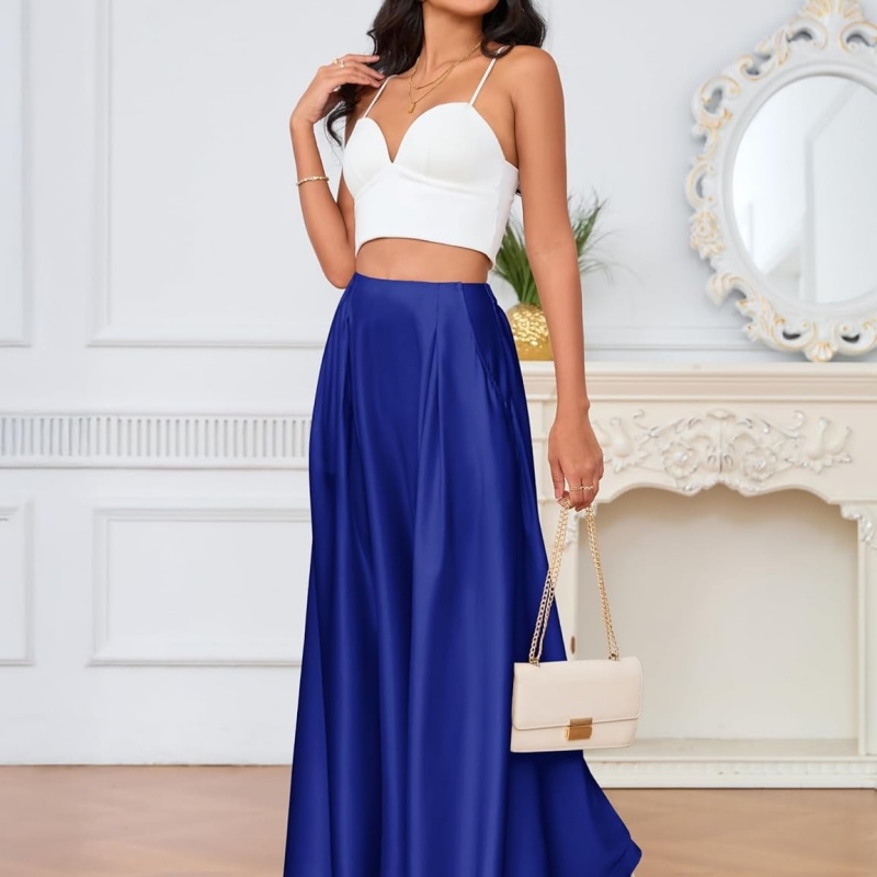 Elegant High-quality Satin A-line Skirt For Women
