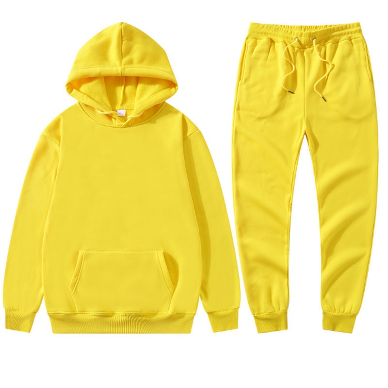 Retro Lettered Polyester Hoodie And Pants Set Loose-Fitting And Versatile 5