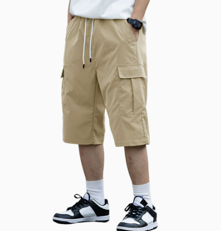 Mens Utility Shorts Five-point Length Solid Color Lightweight 13