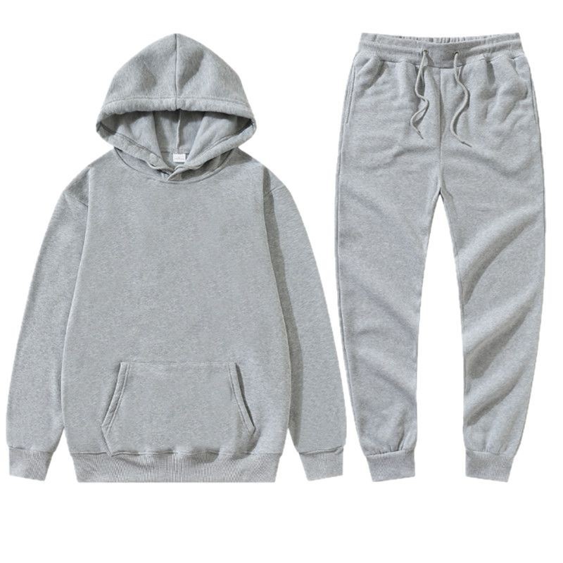 Retro Lettered Polyester Hoodie And Pants Set Loose-Fitting And Versatile 6
