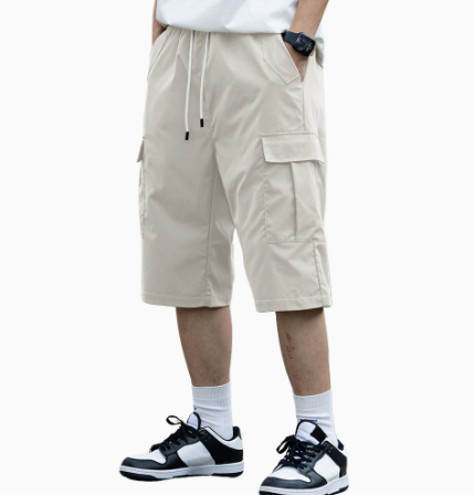 Mens Utility Shorts Five-point Length Solid Color Lightweight 6