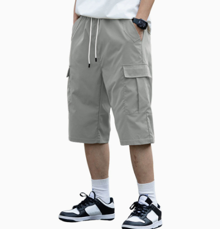 Mens Utility Shorts Five-point Length Solid Color Lightweight 2