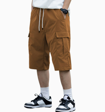 Mens Utility Shorts Five-point Length Solid Color Lightweight 7