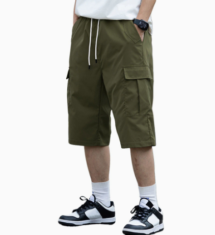 Mens Utility Shorts Five-point Length Solid Color Lightweight 3
