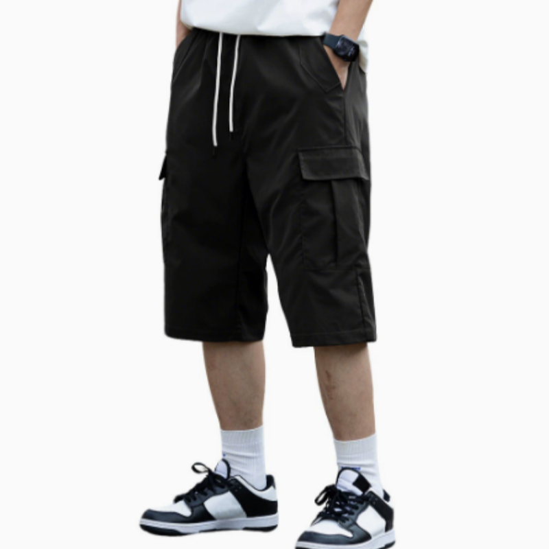 Mens Utility Shorts Five-point Length Solid Color Lightweight