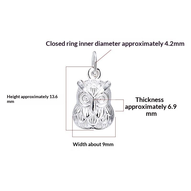 Sterling Silver Jewelry Pendant Cute Owl Pendant 6