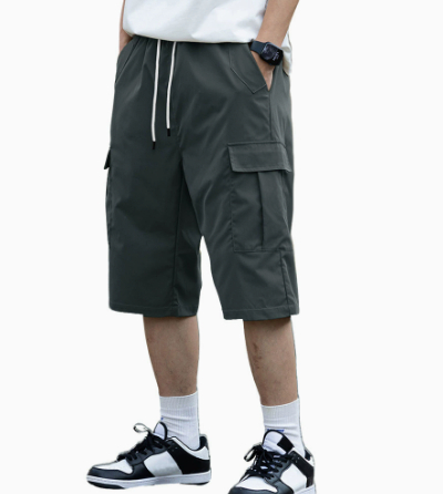 Mens Utility Shorts Five-point Length Solid Color Lightweight 9