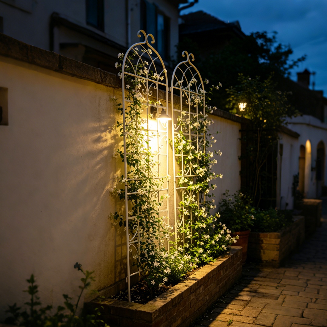 2 Pack Metal Garden Trellis 86.7 X 19.7 Rustproof Trellis For Climbing Plants Outdoor Flower Support Cream White_voghion.com