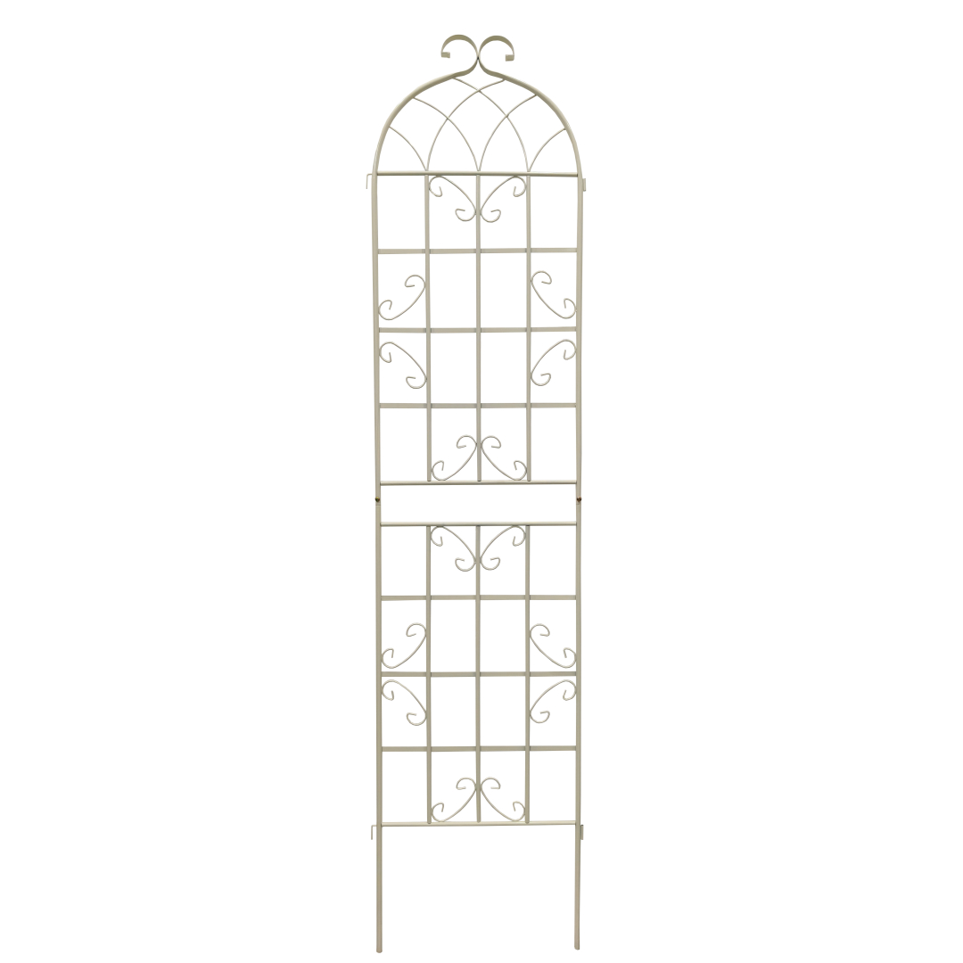 Garden Trellis For Climbing Plants Metal Rustproof Cream White_voghion.com