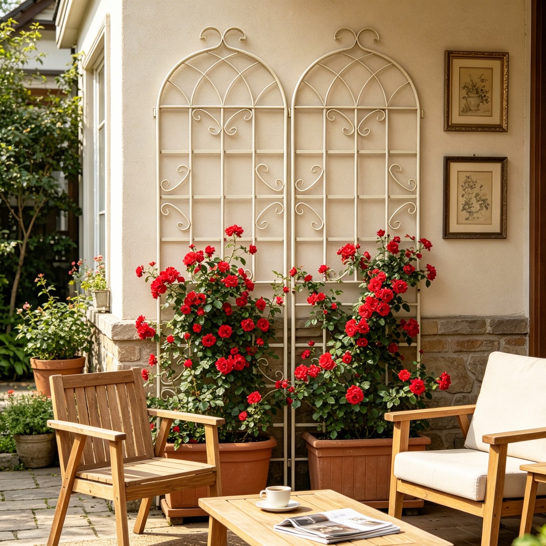 2 Pack Metal Garden Trellis 86.7 X 19.7 Rustproof Trellis For Climbing Plants Outdoor Flower Support Cream White_voghion.com