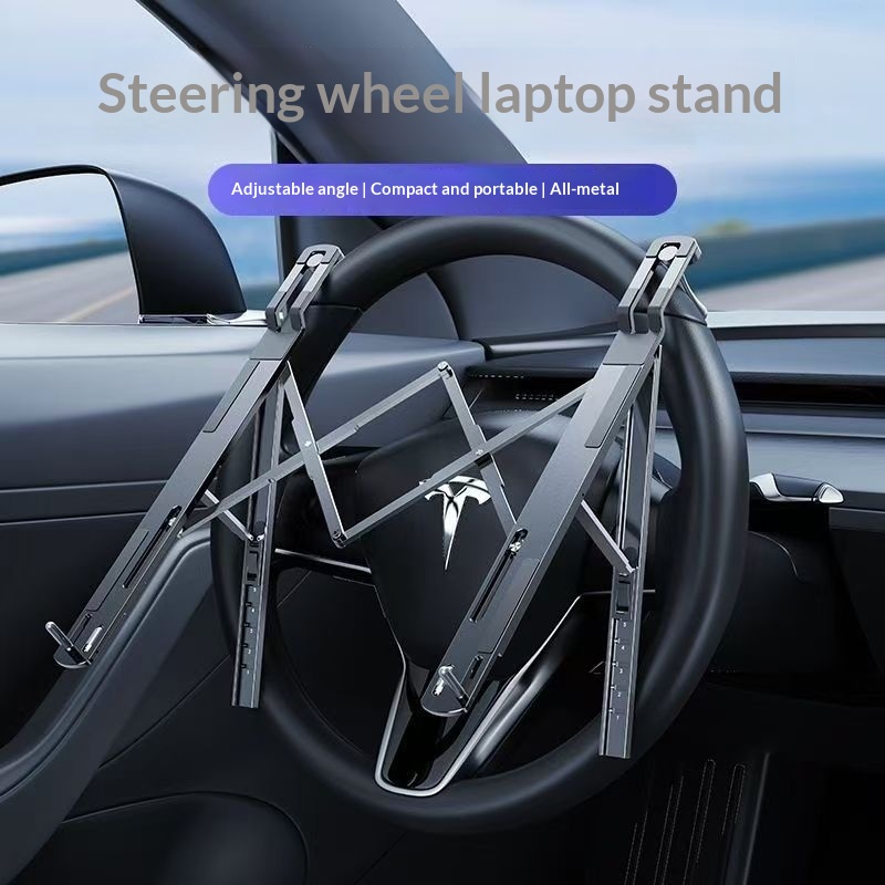 Car-mounted Steering Wheel Laptop Holder Multi-functional Folding Small Table Tray