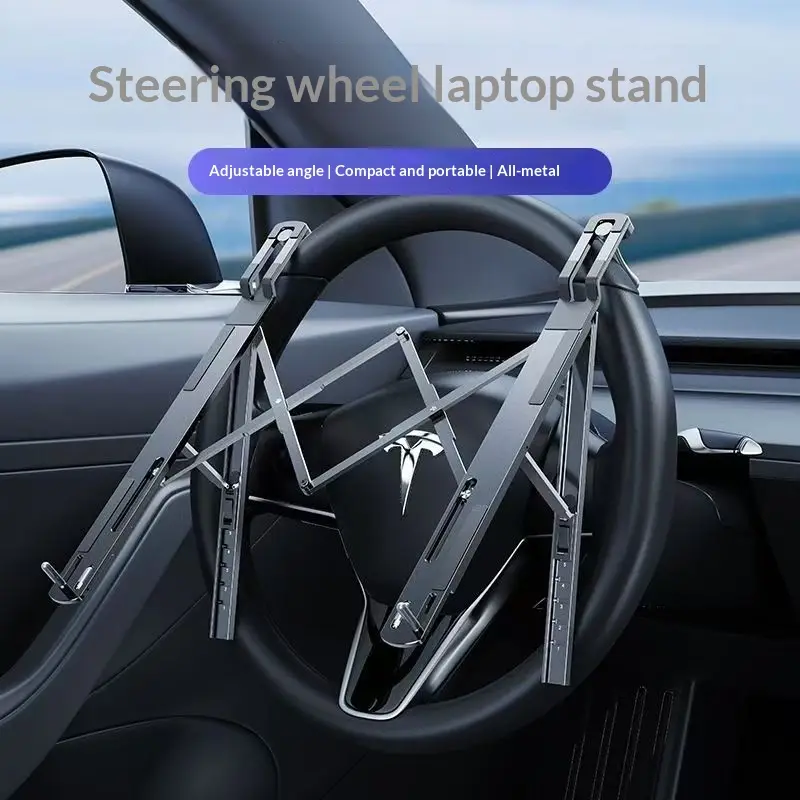 Car-mounted Steering Wheel Laptop Holder Multi-functional Folding Small Table Tray