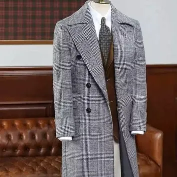 Autumn And Winter Men's Plaid Thick Warm