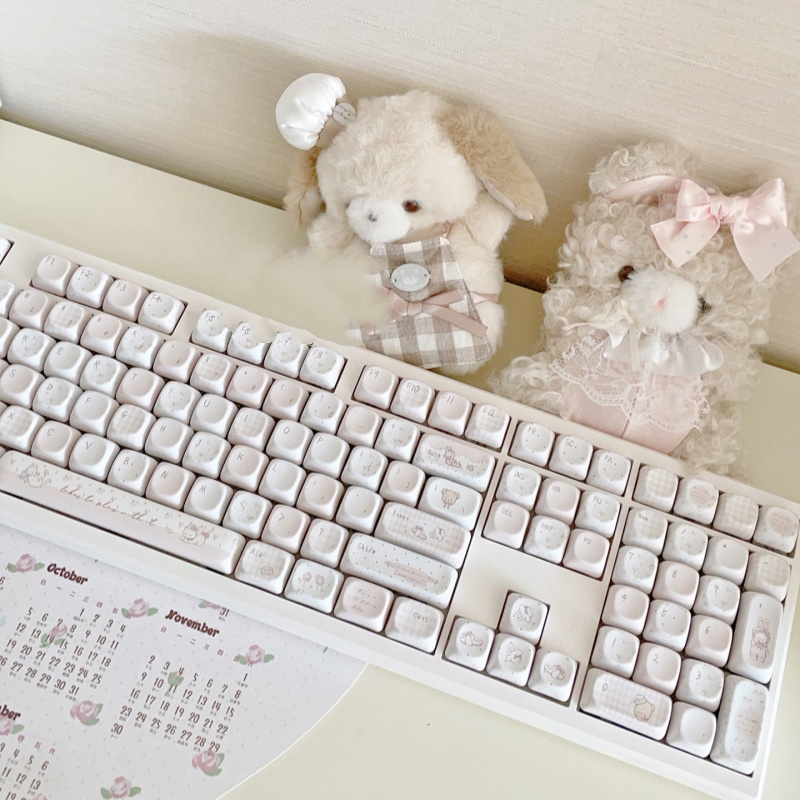 Baby Rabbit Bear MOA Cute Kawaii PBT Dye-sublimated Mechanical Keyboard Keycaps 5