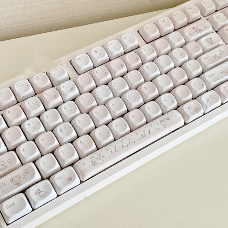 Baby Rabbit Bear MOA Cute Kawaii PBT Dye-sublimated Mechanical Keyboard Keycaps 2