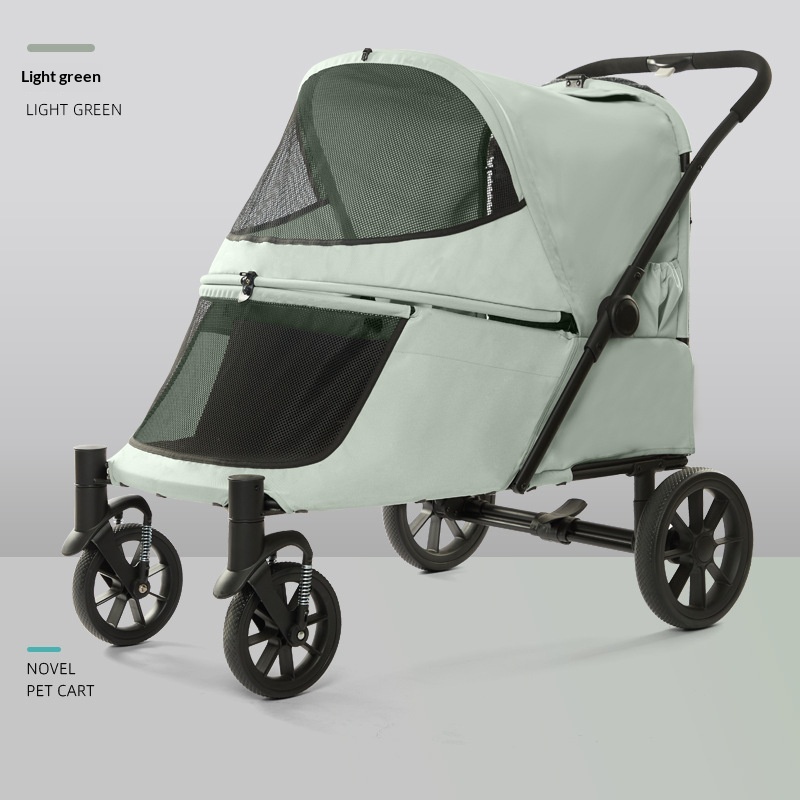 Foldable Covered Pet Stroller With Ramp For Senior Cats And Small Dogs With Mobility Issues — foto 2