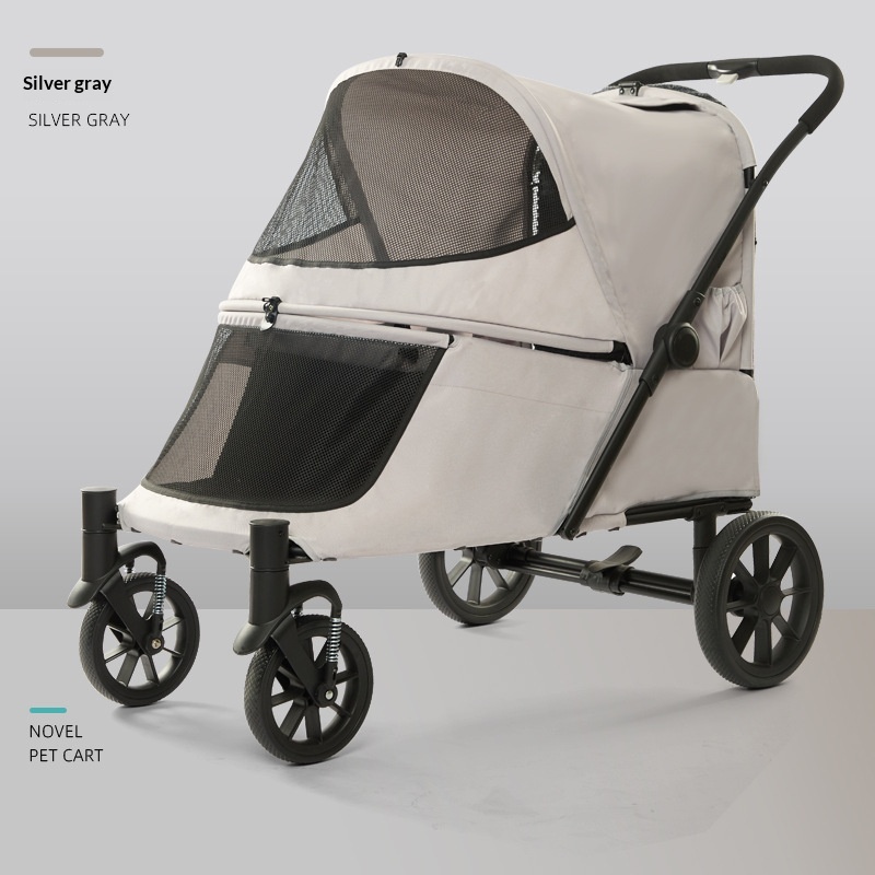 Foldable Covered Pet Stroller With Ramp For Senior Cats And Small Dogs With Mobility Issues — foto 3