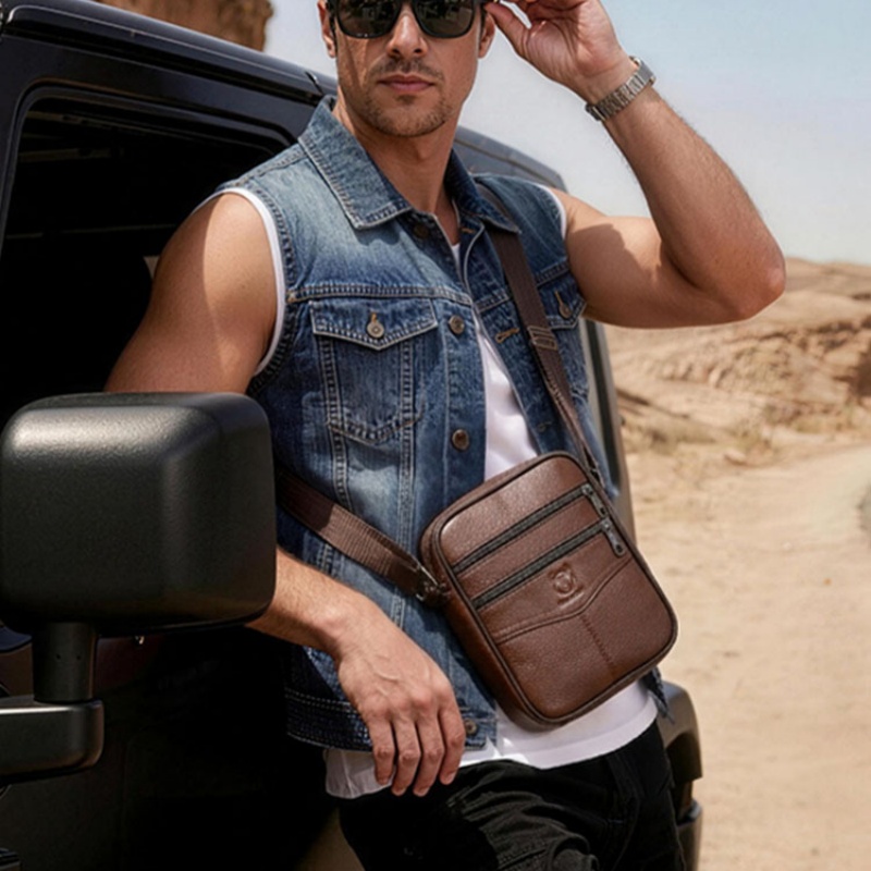 Men's Full-Grain Leather Crossbody Bag