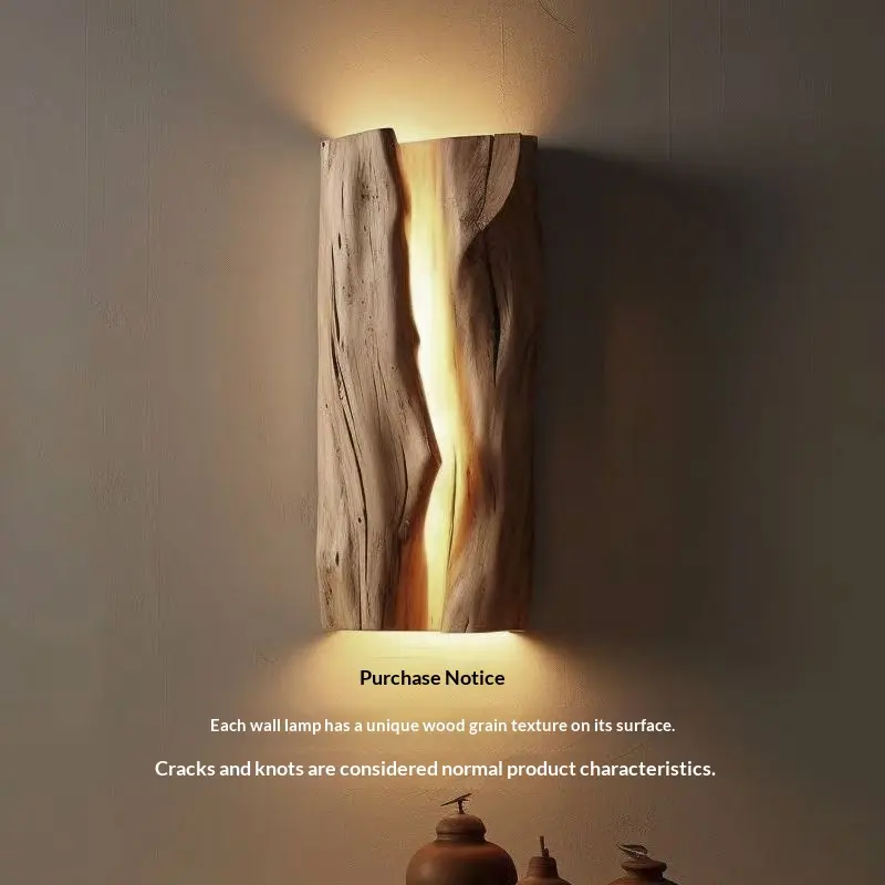 Solid Wood Wall Lamp Wooden Bedroom Bedside