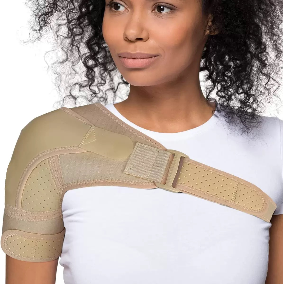 Adjustable Breathable Sports Shoulder Brace - Unisex Compression Support Strap for Joint Protection and Fitness Activities