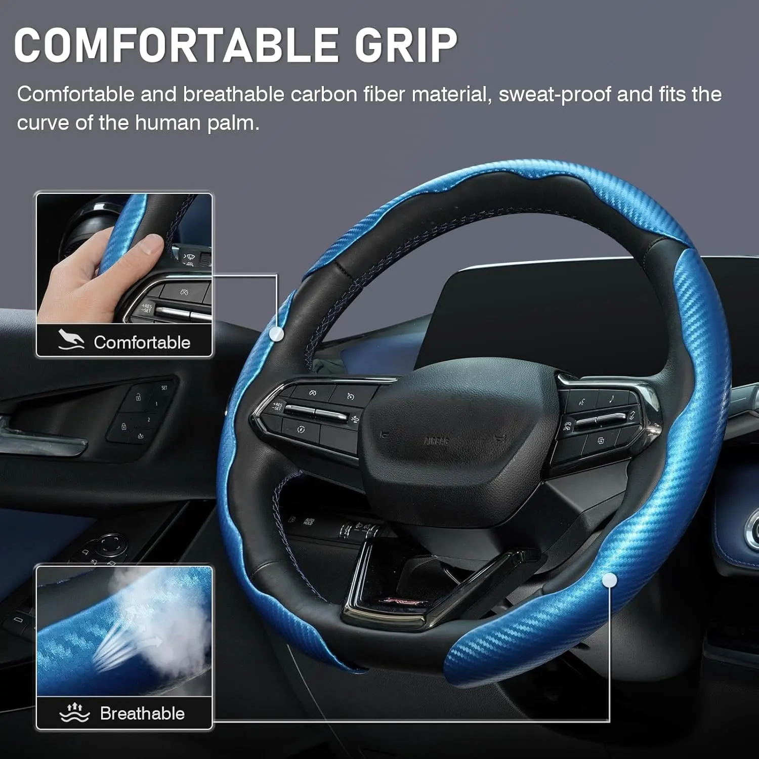 Car Carbon Fiber Steering Wheel Cover