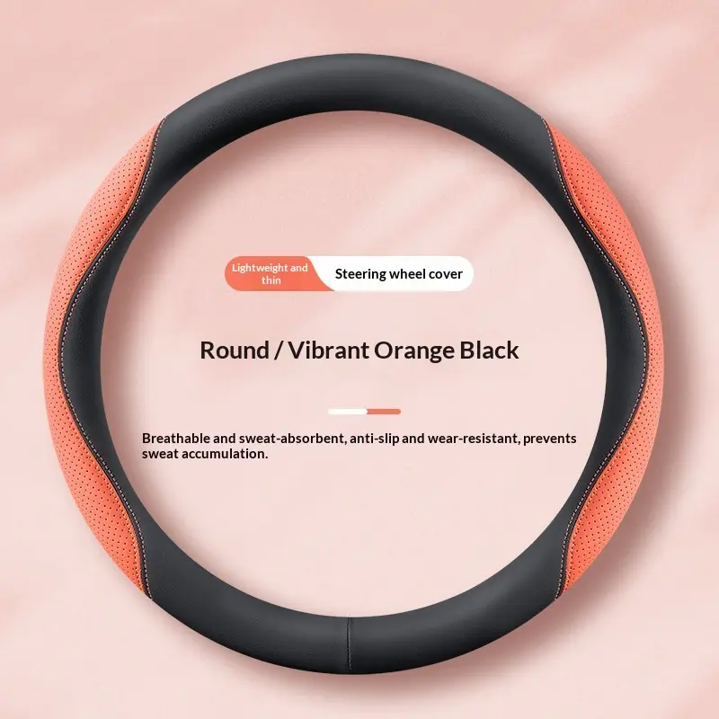 Car Steering Wheel Cover, Breathable And Perforated, For Summer