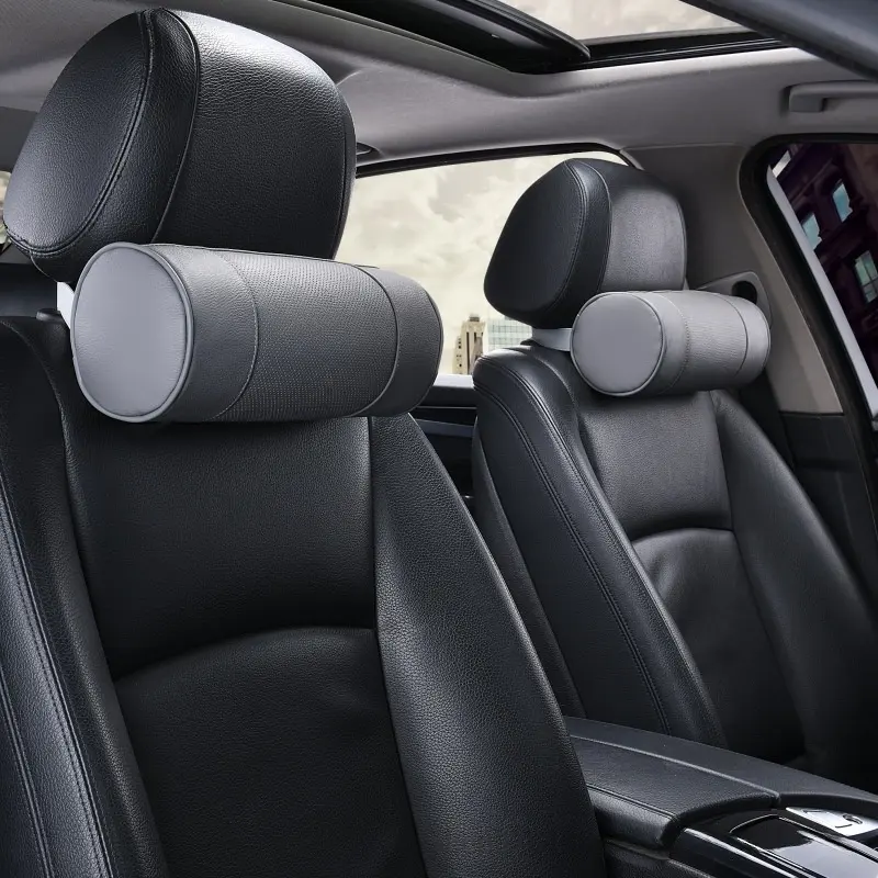 Car Headrest Neck Pillow Genuine Leather