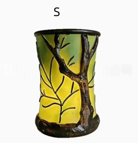 Leaf-shaped Cylindrical Magical Forest Inspired Natural Table Lamp