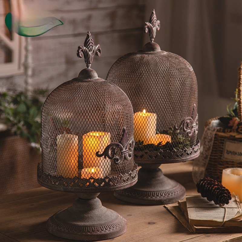 American-style Wrought-iron Industrial Candle Holder
