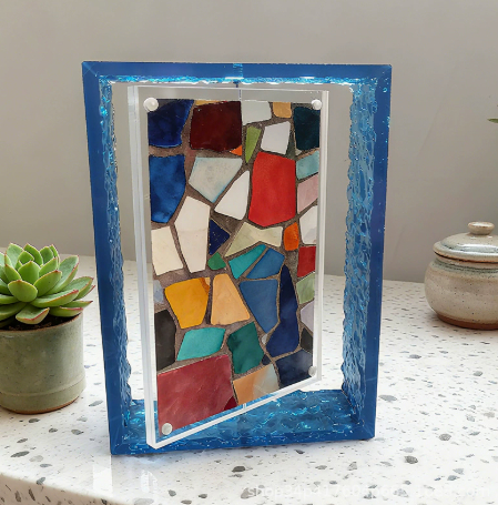 Acrylic Photo Frame, Ice Crystal Blue, picture 2 of 3