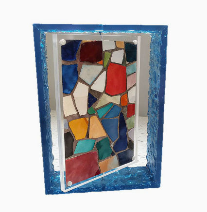 Acrylic Photo Frame, Ice Crystal Blue