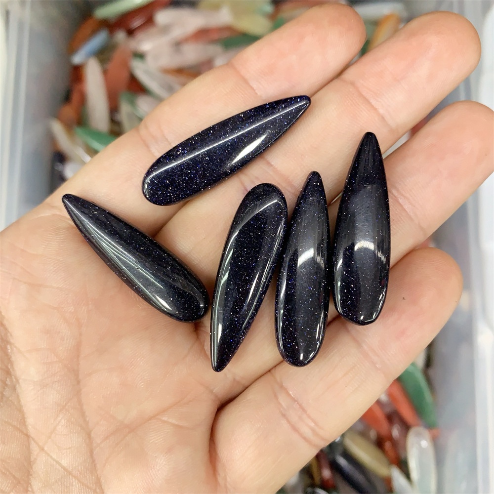 Horizontal-hole Leaf Pendant Long Teardrop-shaped DIY Earring Accessory