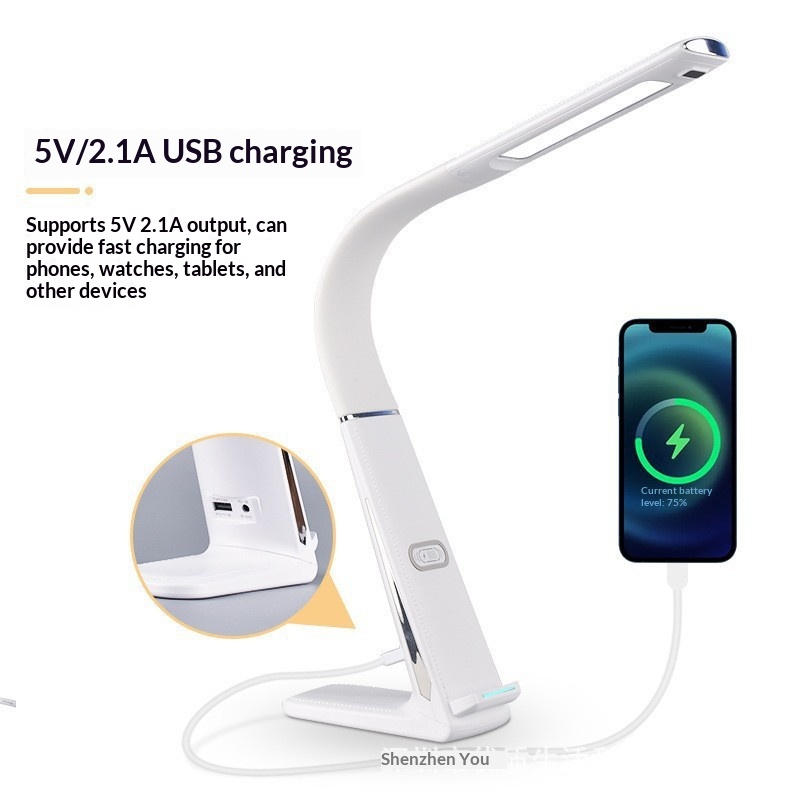 Bedside Table Lamp With A Built-in Outlet