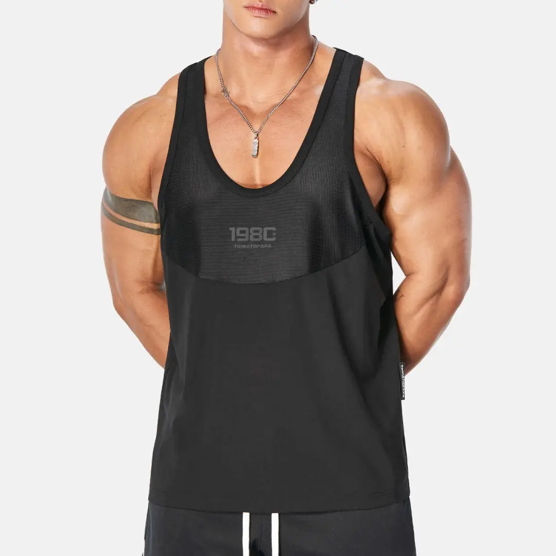 Mens Printed Breathable Loose-Fit Sports Training Vest
